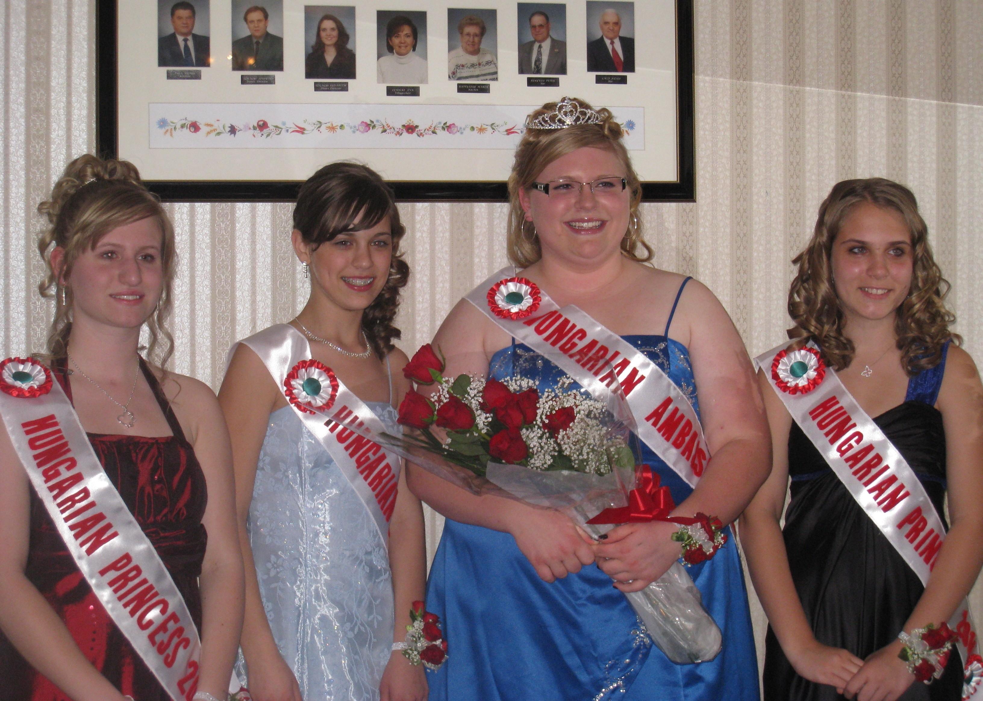 2010 Ambassador and Co-Ambassadors. L to R:  Krystin Pusztai, Anne Berki, Danielle Arva (Ambassador), Alyssa Szilagyi